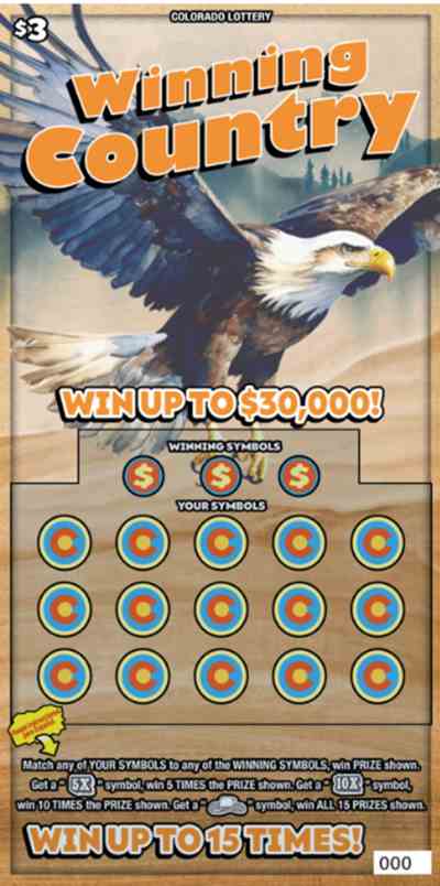 Winning Country scratchcard - game number #2929 - front