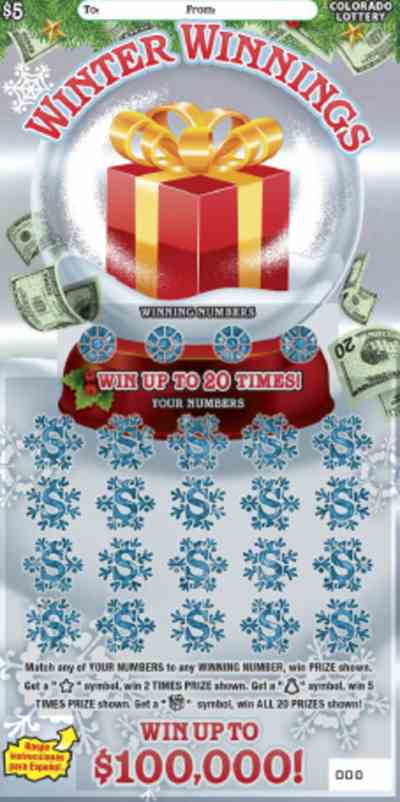 Winter Winnings scratchcard - game number #344 - front