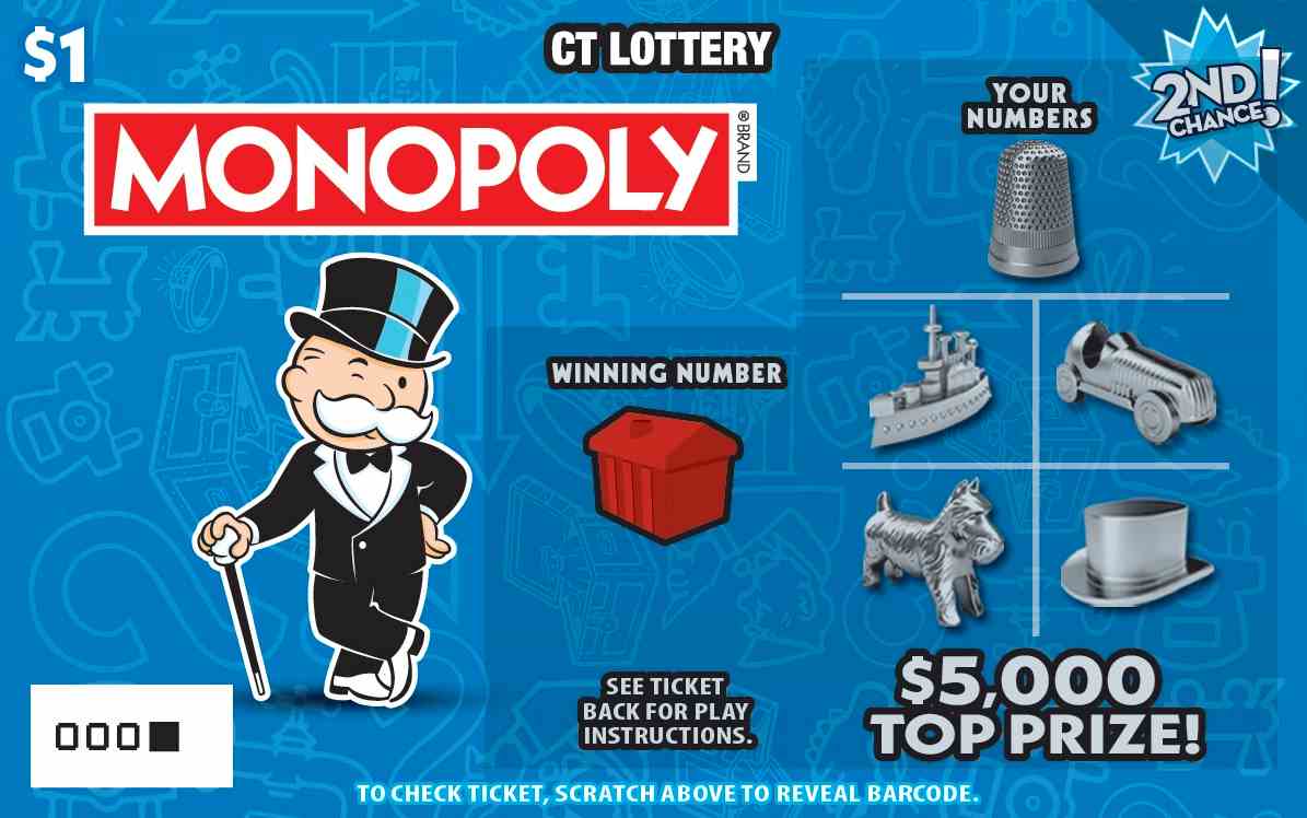 $1 Monopoly scratchcard - game number #1888 - front