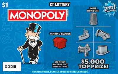 $1 Monopoly scratchcard - game number #1888 - front