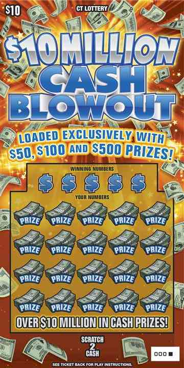 $10 Million Cash Blowout scratchcard - game number #1844 - front