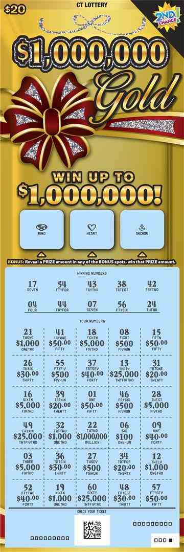 $1,000,000 Gold scratchcard - game number #1804 - front-scratched