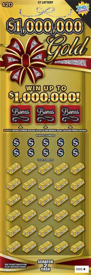 $1,000,000 Gold scratchcard - game number #1804 - front