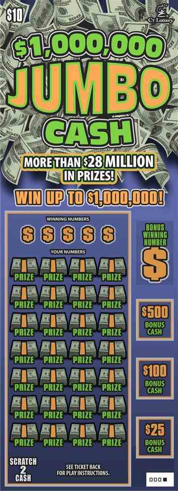 $1,000,000 Jumbo Cash scratchcard - game number #1741 - front