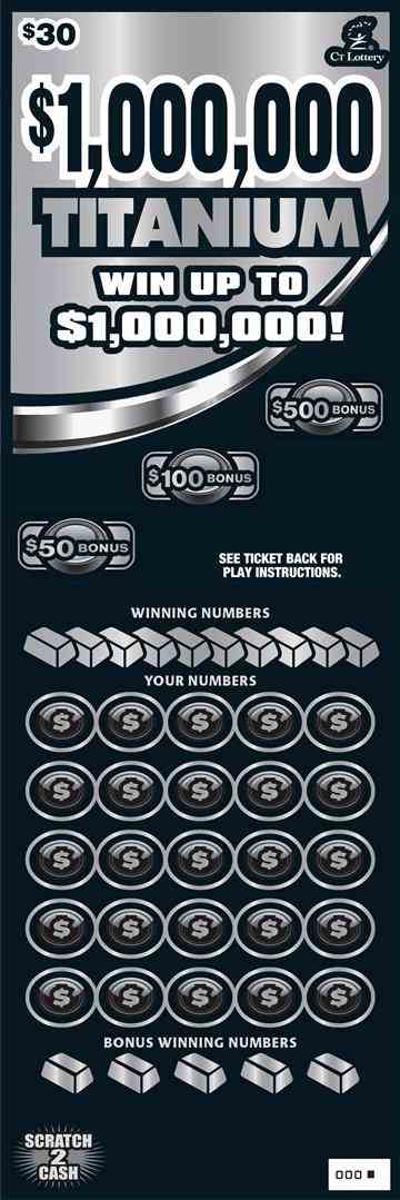 $1,000,000 Titanium scratchcard - game number #1711 - front