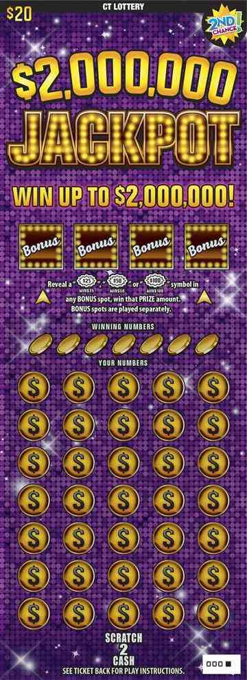 $2,000,000 Jackpot scratchcard - game number #1796 - front