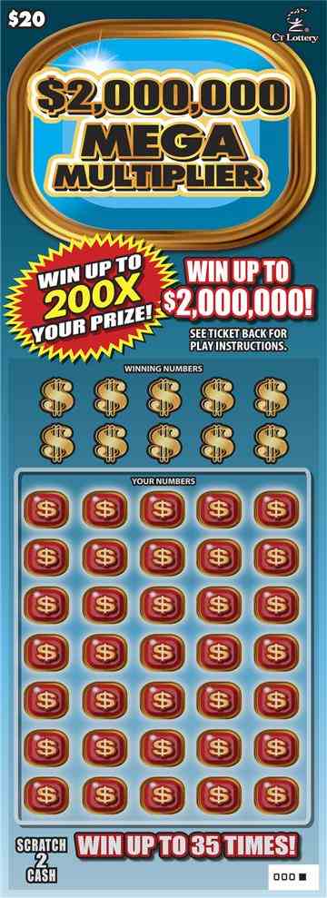$2,000,000 Mega Multiplier scratchcard - game number #1739 - front