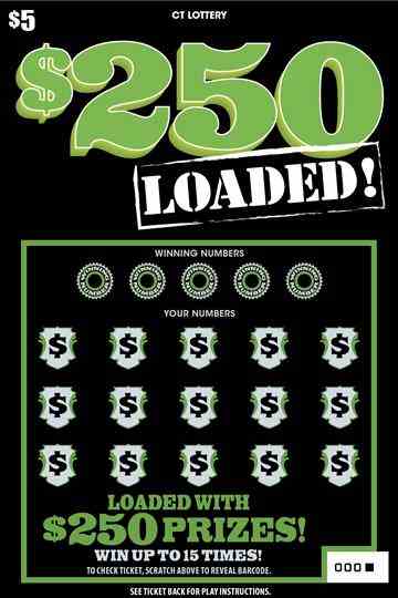 $250 Loaded! scratchcard - game number #1872 - front