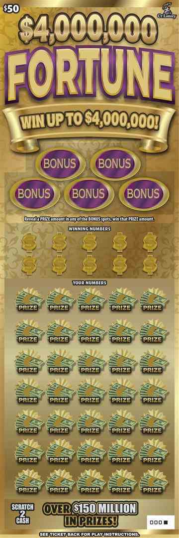 $4,000,000 Fortune scratchcard - game number #1790 - front