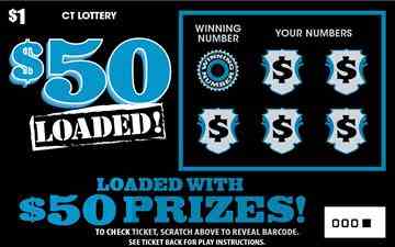 $50 Loaded! scratchcard - game number #1870 - front