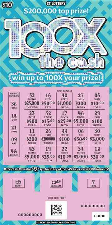 100X The Cash scratchcard - game number #1866 - front-scratched