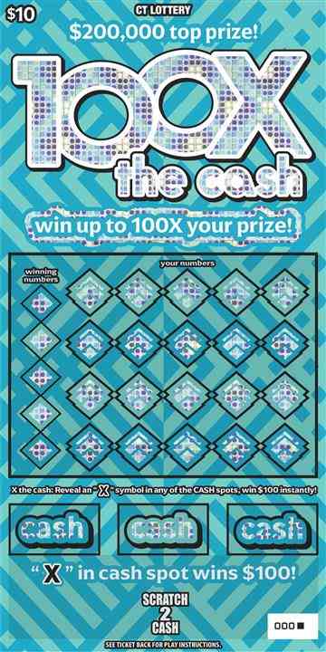 100X The Cash scratchcard - game number #1866 - front