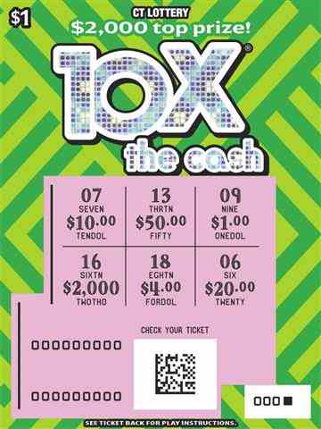 10X The Cash scratchcard - game number #1863 - front-scratched