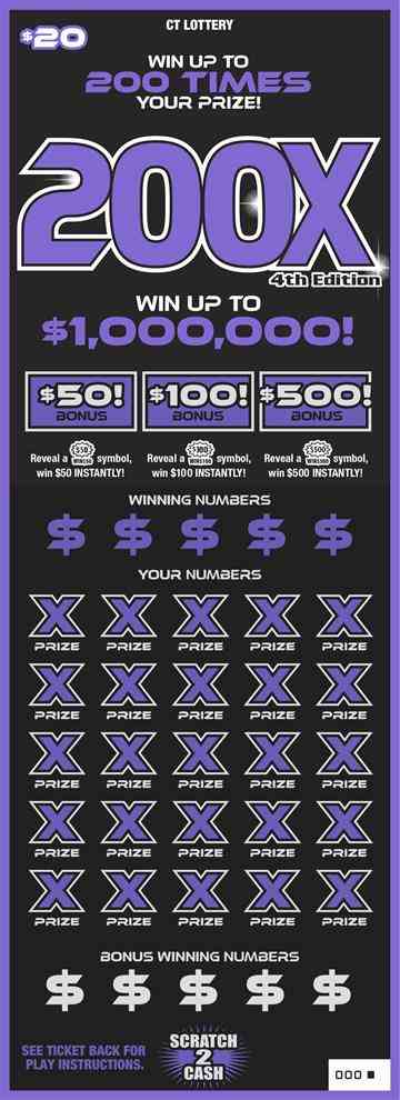 200X 4Th Edition scratchcard - game number #1856 - front