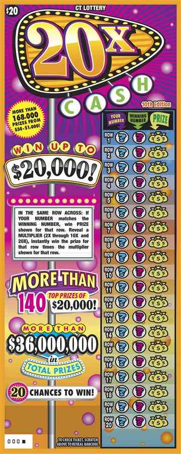 20X Cash 10Th Edition scratchcard - game number #1813 - front