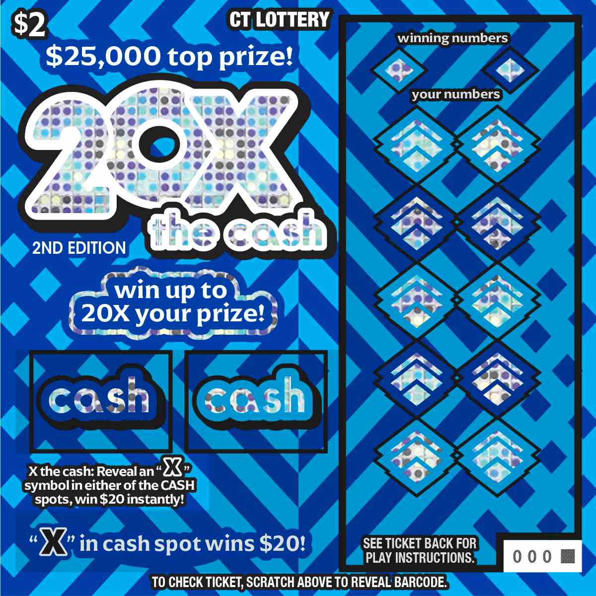20X The Cash 2Nd Edition scratchcard - game number #1899 - front