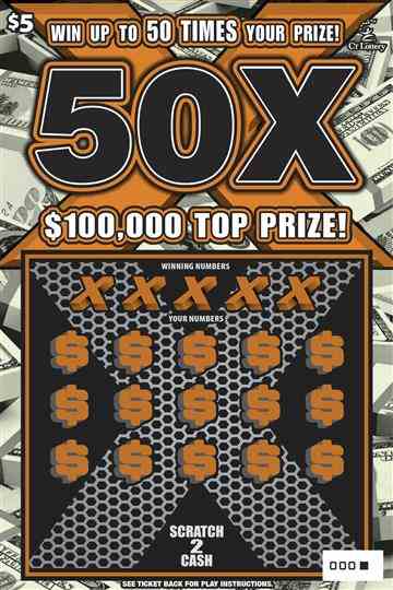 50X scratchcard - game number #1810 - front
