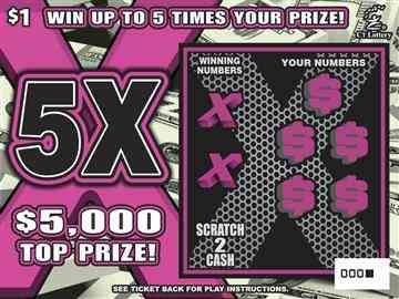 5X scratchcard - game number #1808 - front