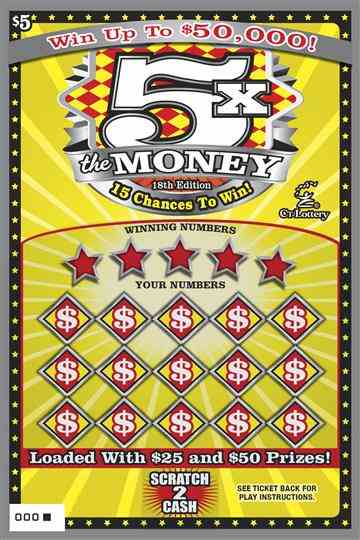 5X The Money 18Th Edition scratchcard - game number #1767 - front