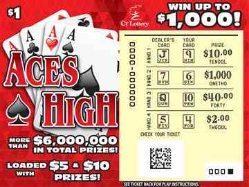 Aces High scratchcard - game number #1715 - front-scratched