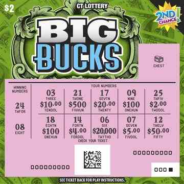 Big Bucks scratchcard - game number #1838 - front-scratched