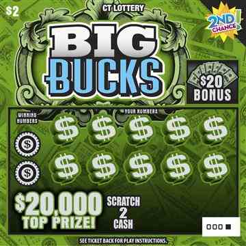 Big Bucks scratchcard - game number #1838 - front