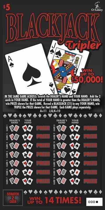 Blackjack Tripler scratchcard - game number #1763 - front