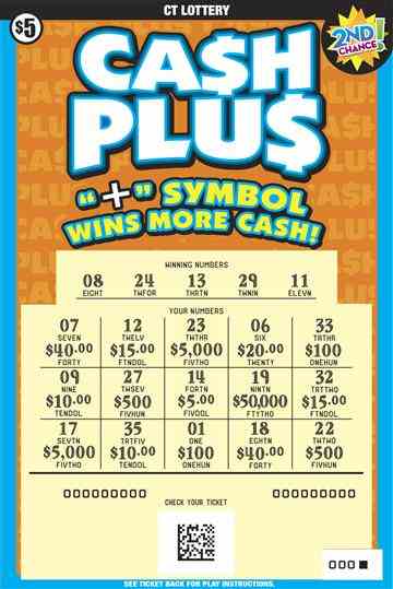 Ca$H Plu$ scratchcard - game number #1772 - front-scratched