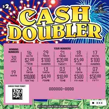 Cash Doubler scratchcard - game number #1730 - front-scratched