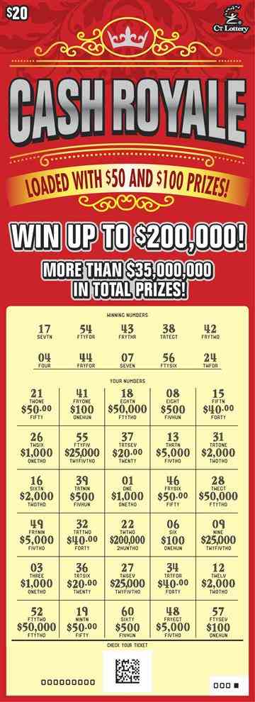 Cash Royale scratchcard - game number #1779 - front-scratched