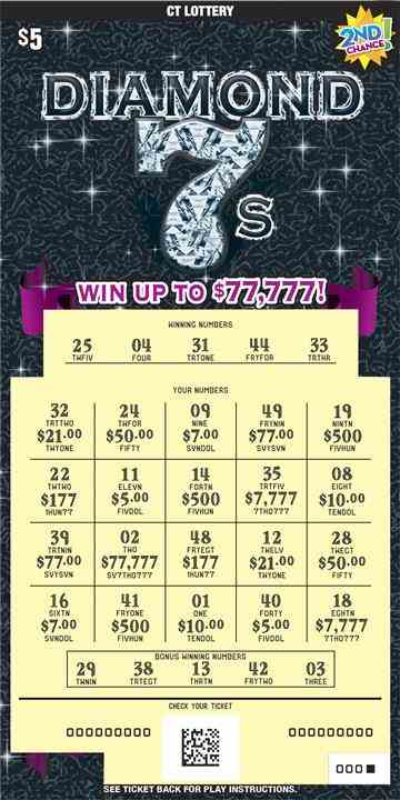 Diamond 7S scratchcard - game number #1807 - front-scratched