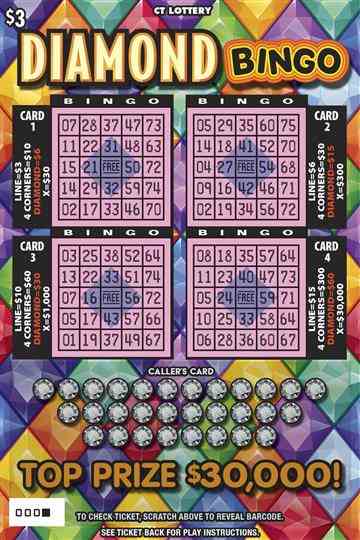 Diamond Bingo scratchcard - game number #1868 - front