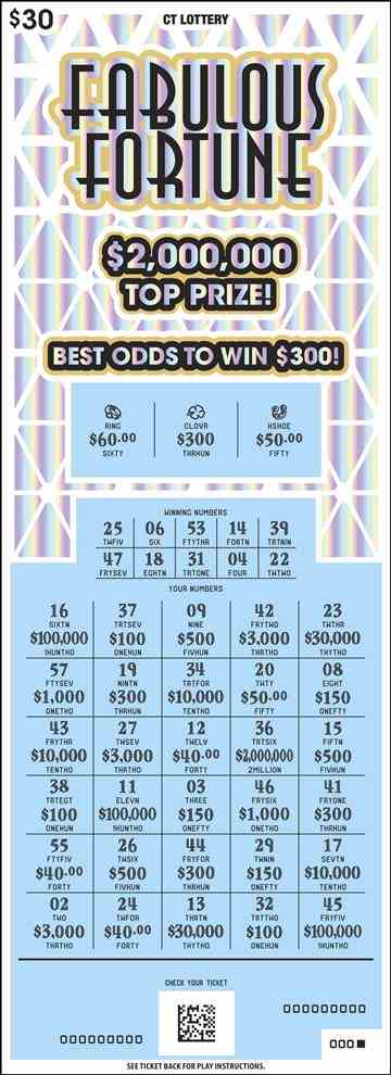 Fabulous Fortune scratchcard - game number #1860 - front-scratched