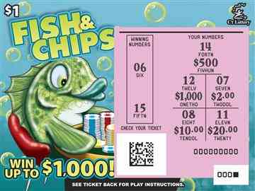 Fish & Chips scratchcard - game number #1771 - front-scratched