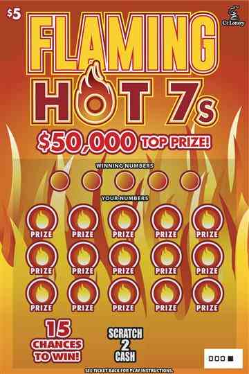 Flaming Hot 7S scratchcard - game number #1835 - front