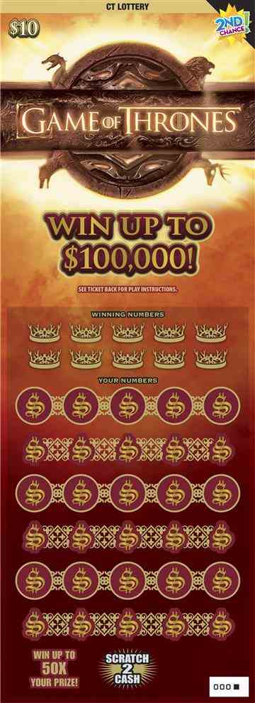 Game Of Thrones scratchcard - game number #1824 - front