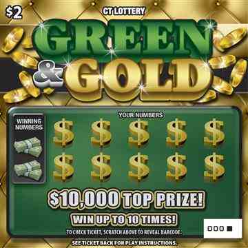 Green & Gold scratchcard - game number #1867 - front