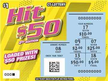 Hit $50 2Nd Edition scratchcard - game number #1880 - front-scratched