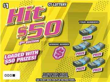 Hit $50 2Nd Edition scratchcard - game number #1880 - front