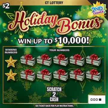 Holiday Bonus scratchcard - game number #1802 - front