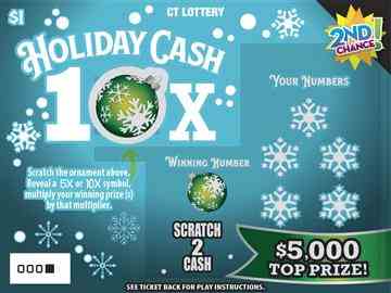 Holiday Cash 10X scratchcard - game number #1845 - front