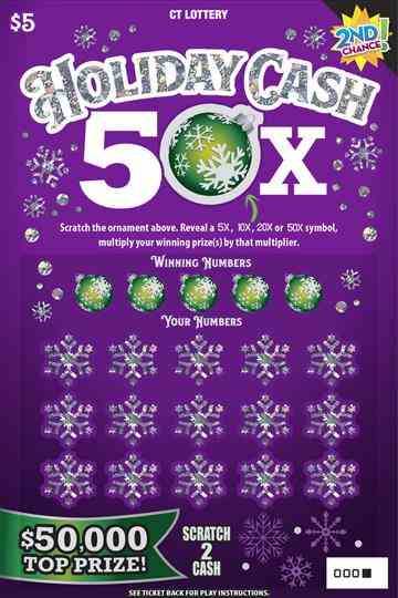 Holiday Cash 50X scratchcard - game number #1847 - front