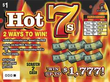 Hot 7S scratchcard - game number #1750 - front