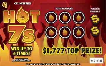 Hot 7S scratchcard - game number #1884 - front