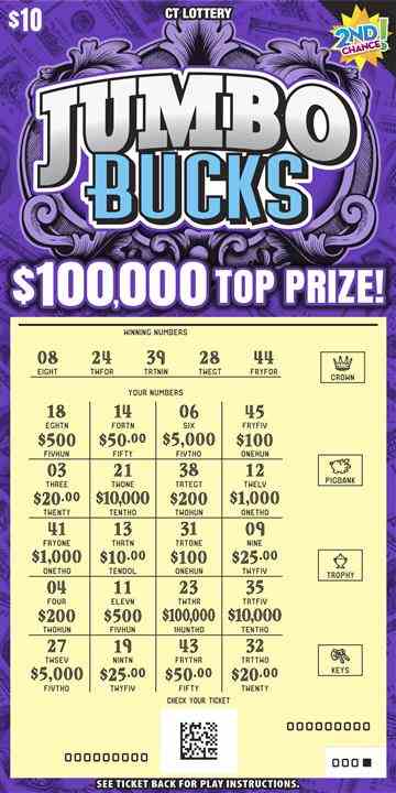 Jumbo Bucks scratchcard - game number #1843 - front-scratched
