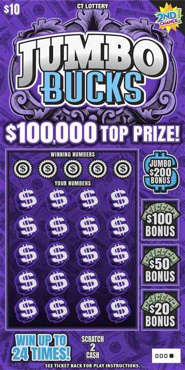 Jumbo Bucks scratchcard - game number #1843 - front