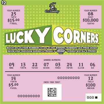 Lucky Corners scratchcard - game number #1792 - front-scratched