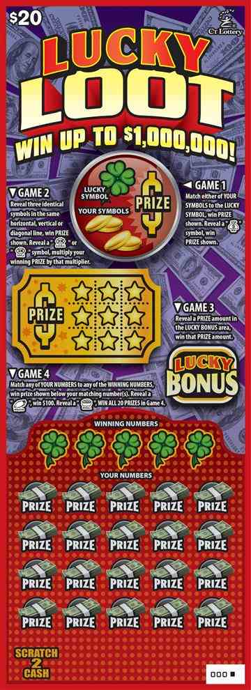 Lucky Loot scratchcard - game number #1679 - front
