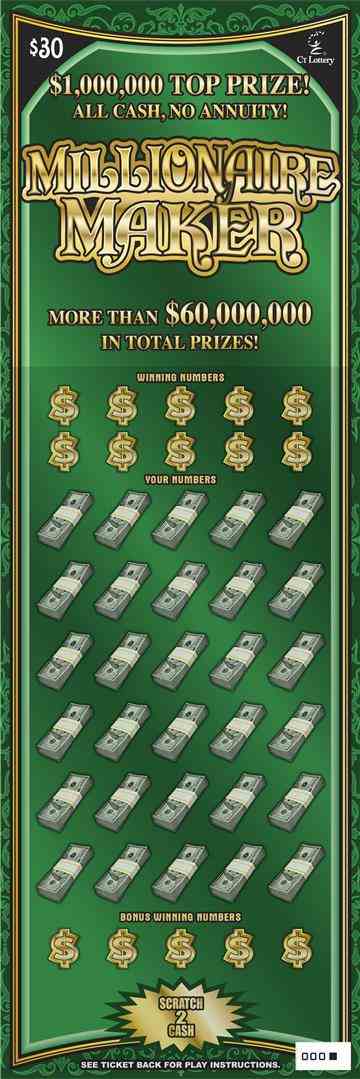 Millionaire Maker scratchcard - game number #1774 - front