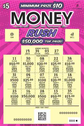 Money Rush scratchcard - game number #1817 - front-scratched